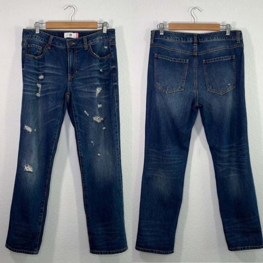 CAbi 100% Boyfriend Distress Jean Denim style 4152 Size‎ 6